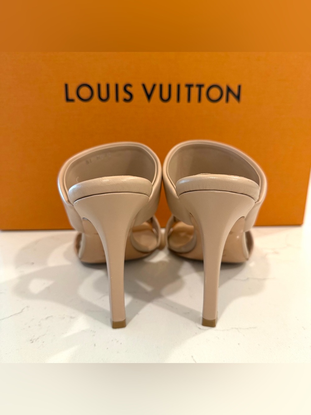 Louis Vuitton Drapy Heel Mules – Nude Beige – Size 37.5 - Picture 4 of 11